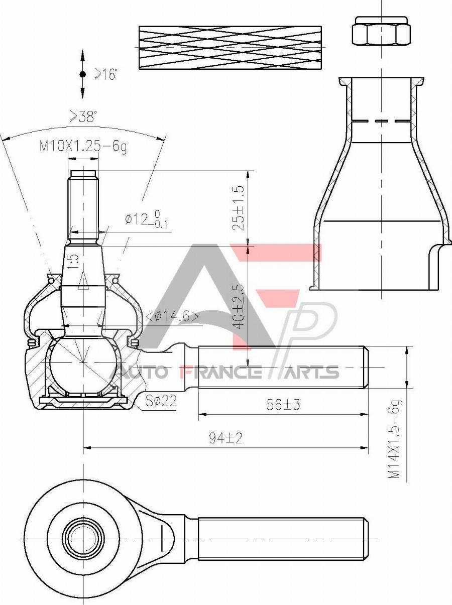 AUTO FRANCE PARTS 11-6062C - Tie Rod End car-mod.net