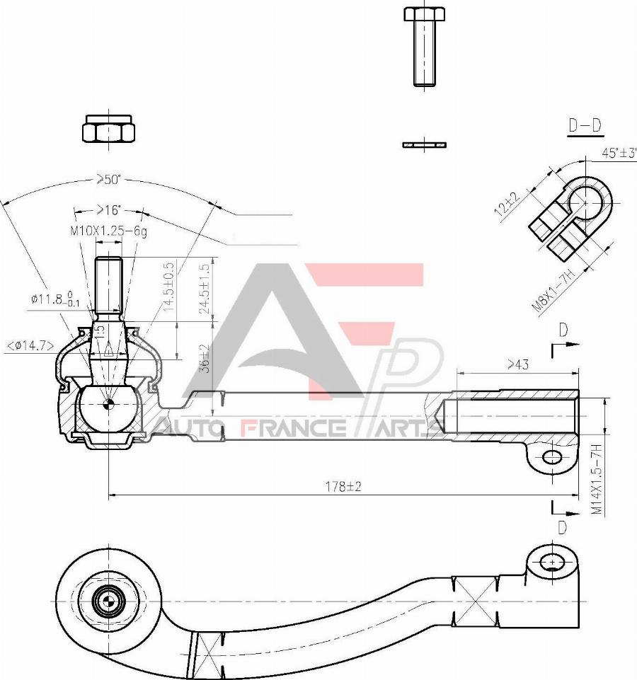 AUTO FRANCE PARTS 11-6014C - Tie Rod End car-mod.net