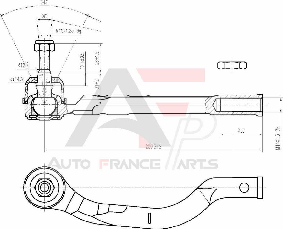 AUTO FRANCE PARTS 11-6029C - Tie Rod End car-mod.net