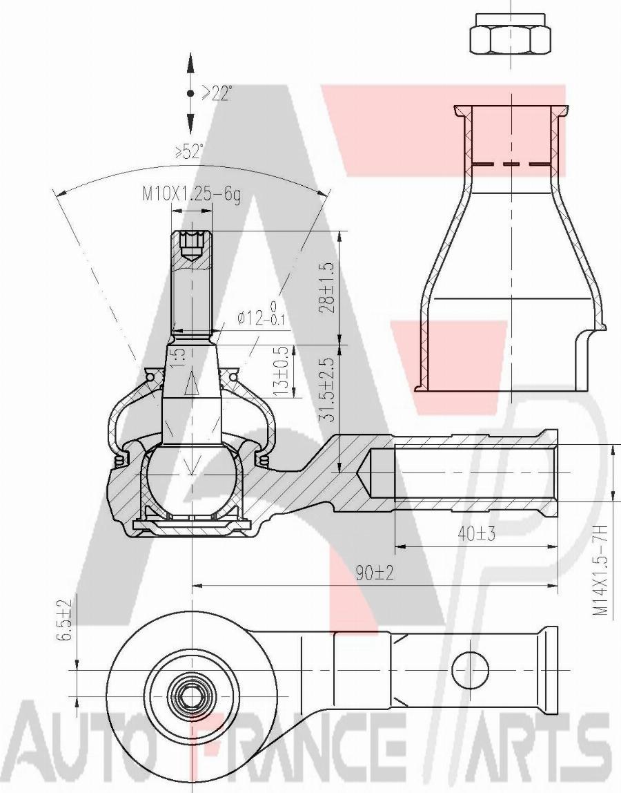 AUTO FRANCE PARTS 11-6024C - Tie Rod End car-mod.net