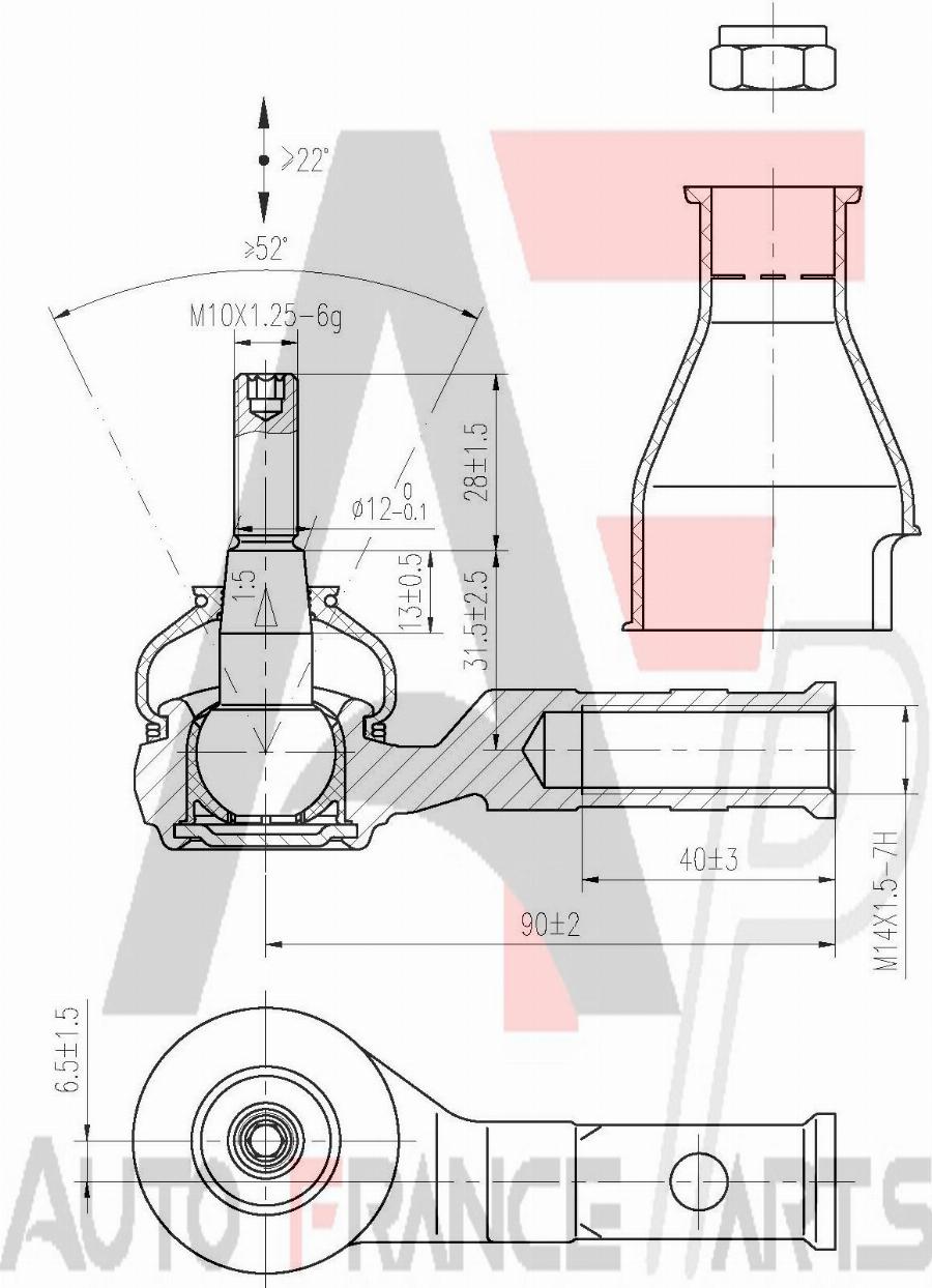AUTO FRANCE PARTS 11-6025C - Tie Rod End car-mod.net