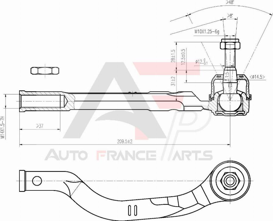 AUTO FRANCE PARTS 11-6028C - Tie Rod End car-mod.net