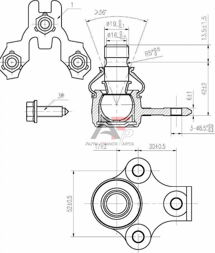 AUTO FRANCE PARTS 11-0048C - Ball Joint car-mod.net