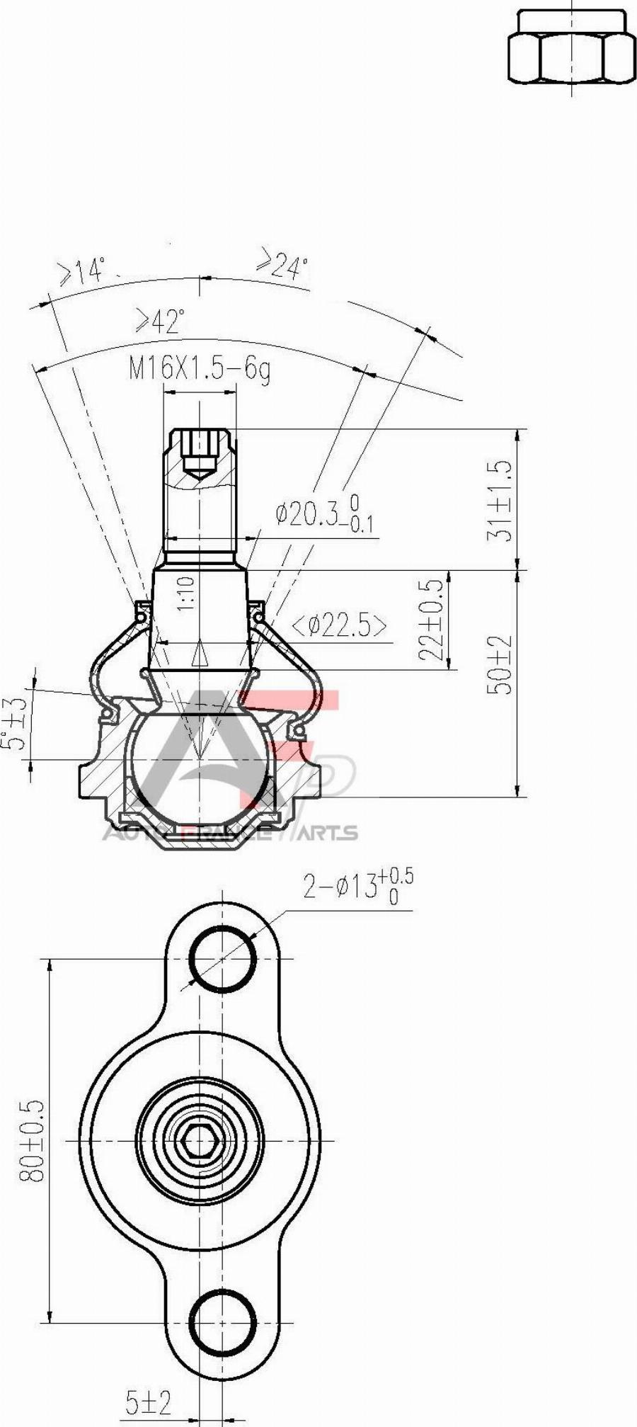 AUTO FRANCE PARTS 11-0043C - Ball Joint car-mod.net