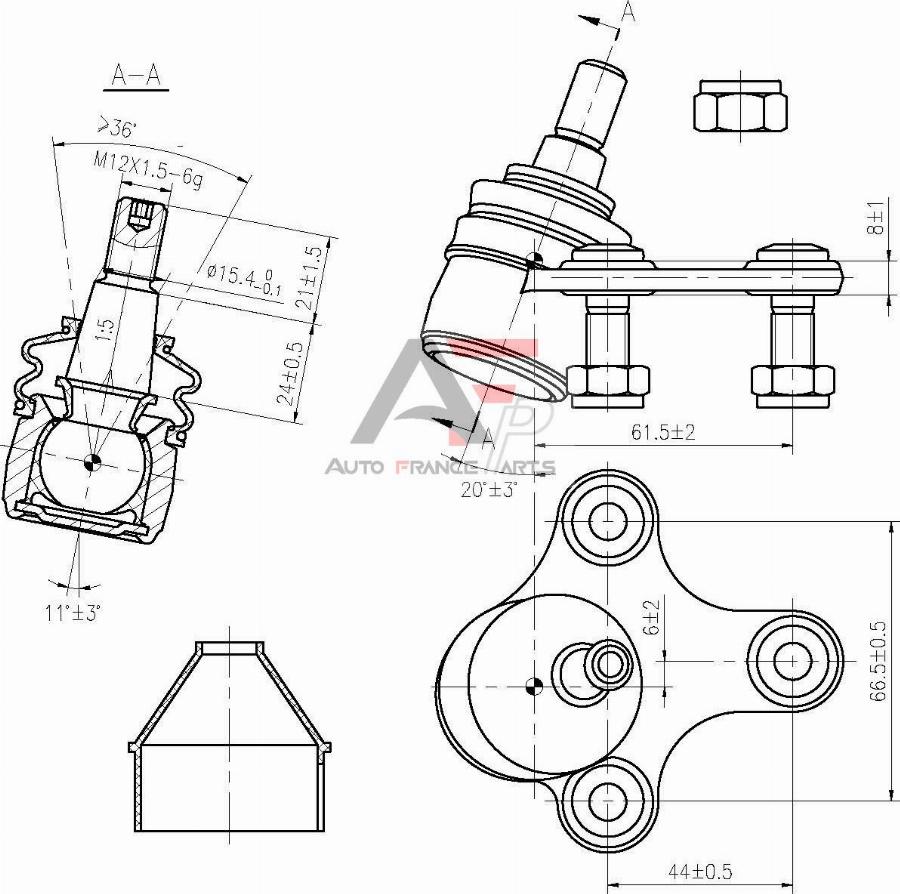 AUTO FRANCE PARTS 11-0051C - Ball Joint car-mod.net
