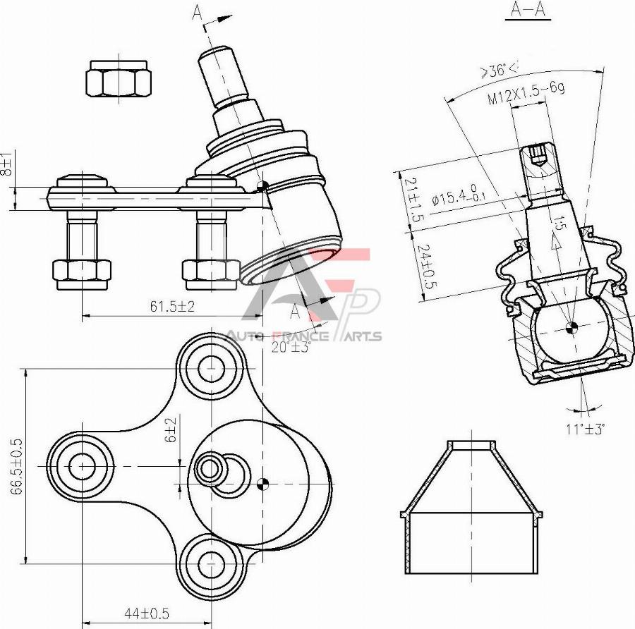 AUTO FRANCE PARTS 11-0052C - Ball Joint car-mod.net