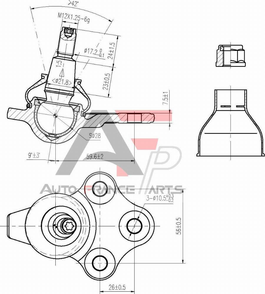AUTO FRANCE PARTS 11-0022C - Ball Joint car-mod.net