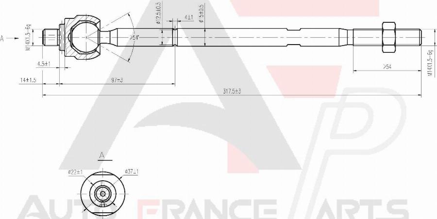 AUTO FRANCE PARTS 11-3005C - Inner Tie Rod, Axle Joint car-mod.net