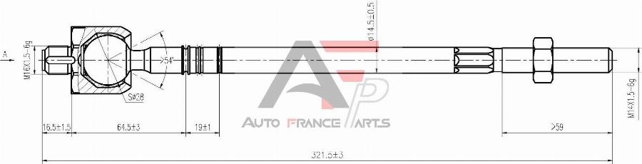 AUTO FRANCE PARTS 11-3033C - Inner Tie Rod, Axle Joint car-mod.net