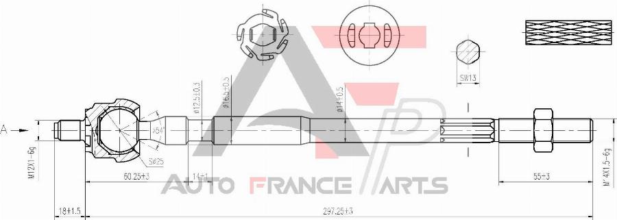 AUTO FRANCE PARTS 11-3025C - Inner Tie Rod, Axle Joint car-mod.net