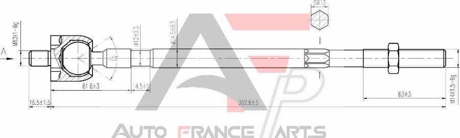 AUTO FRANCE PARTS 11-3026C - Inner Tie Rod, Axle Joint car-mod.net