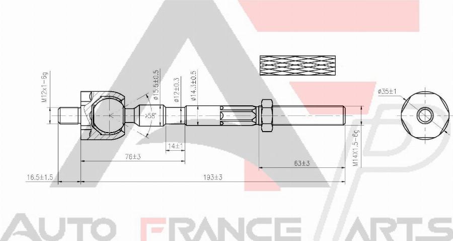 AUTO FRANCE PARTS 11-3028C - Inner Tie Rod, Axle Joint car-mod.net