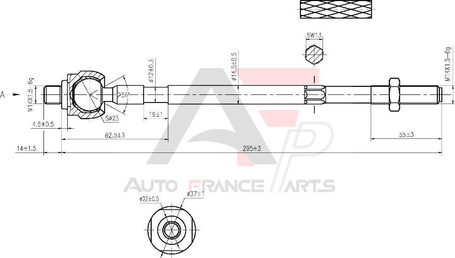 AUTO FRANCE PARTS 11-3023C - Inner Tie Rod, Axle Joint car-mod.net