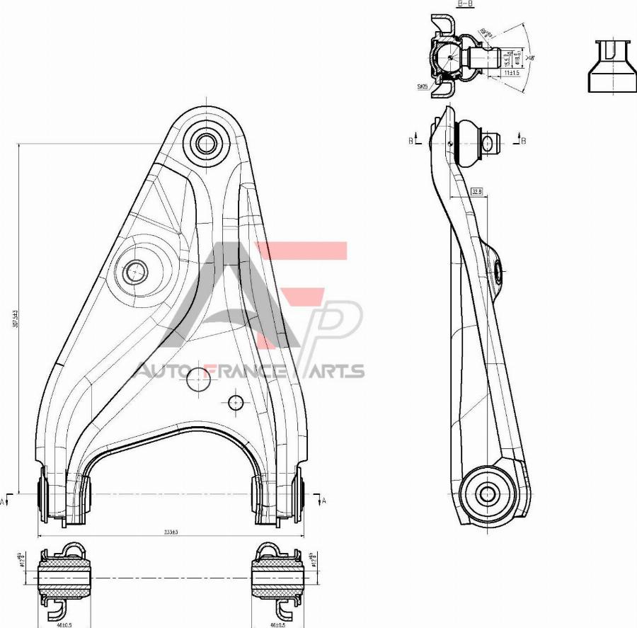 AUTO FRANCE PARTS 13-0046S - Track Control Arm car-mod.net