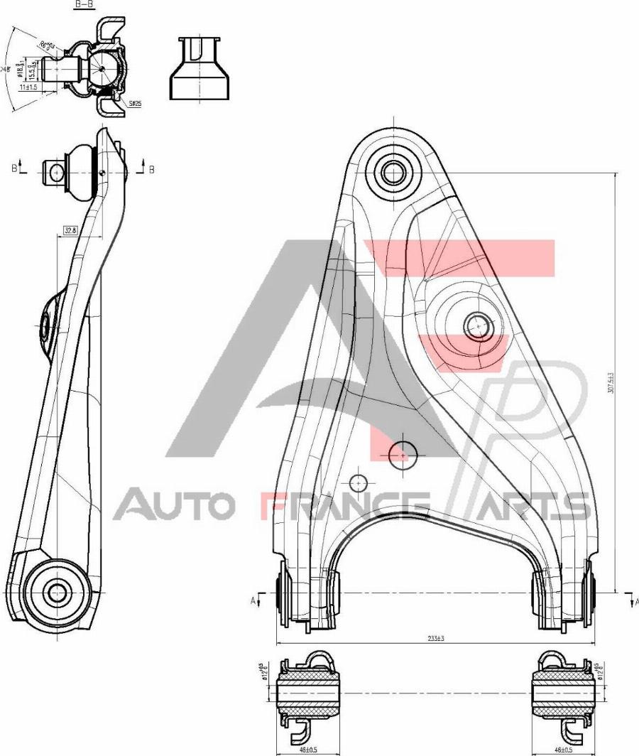 AUTO FRANCE PARTS 13-0047S - Track Control Arm car-mod.net