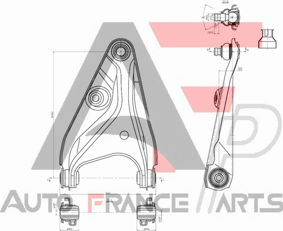 AUTO FRANCE PARTS 13-0013S - Track Control Arm car-mod.net