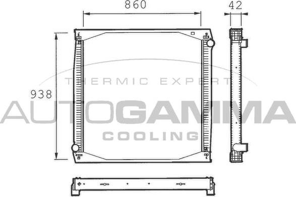 Autogamma 400092 - Radiator, engine cooling car-mod.net