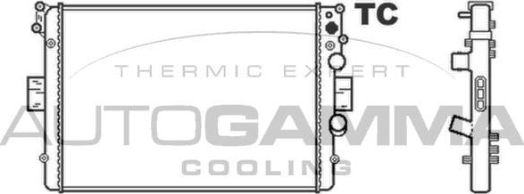 Autogamma 403346 - Radiator, engine cooling car-mod.net