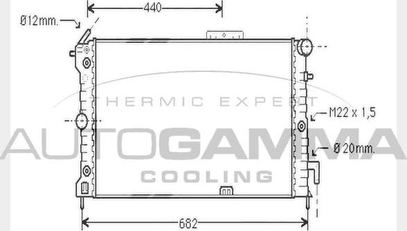 Autogamma 104557 - Radiator, engine cooling car-mod.net