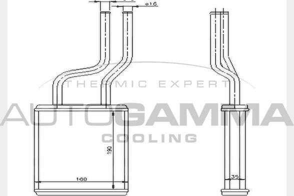 Autogamma 104608 - Heat Exchanger, interior heating car-mod.net
