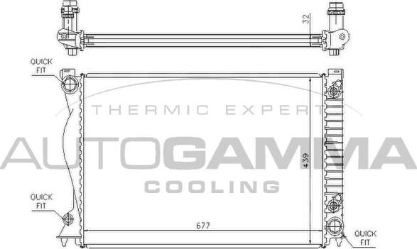 Autogamma 104248 - Radiator, engine cooling car-mod.net