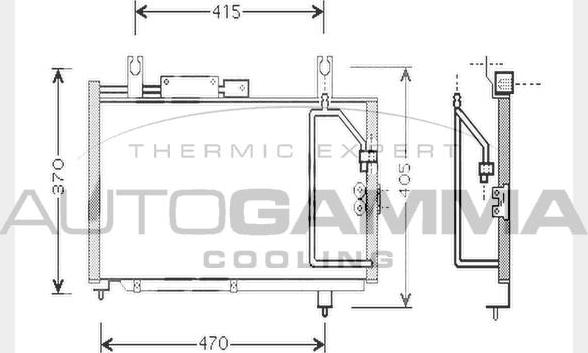 Autogamma 104762 - Condenser, air conditioning car-mod.net