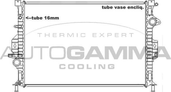 Autogamma 105161 - Radiator, engine cooling car-mod.net