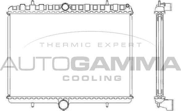 Autogamma 105123 - Radiator, engine cooling car-mod.net