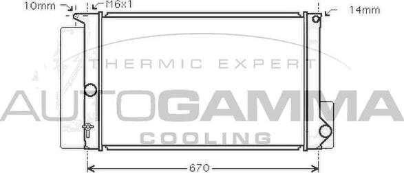 Autogamma 105179 - Radiator, engine cooling car-mod.net