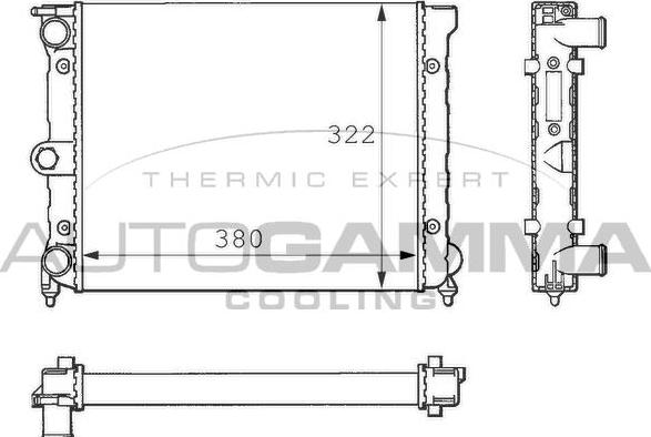 Autogamma 100958 - Radiator, engine cooling car-mod.net