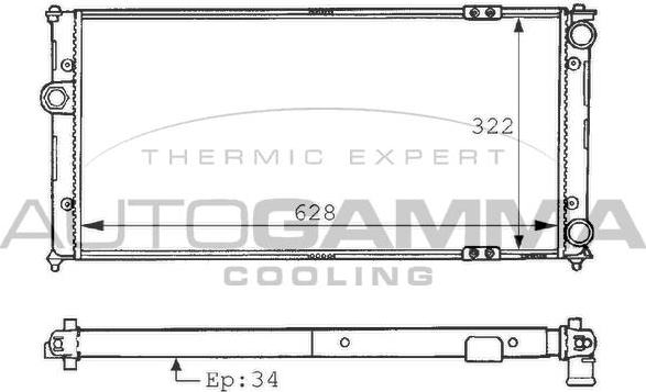 Autogamma 100952 - Radiator, engine cooling car-mod.net