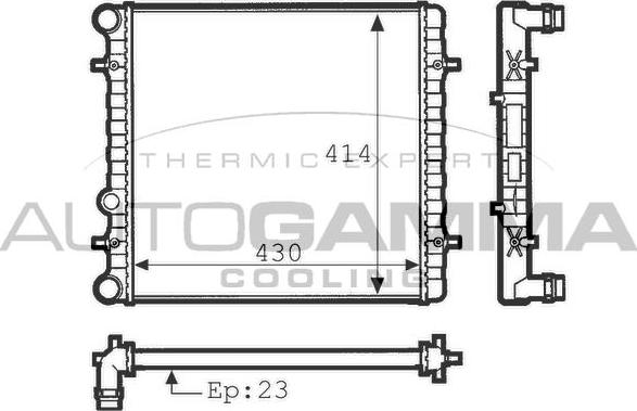 Autogamma 100968 - Radiator, engine cooling car-mod.net