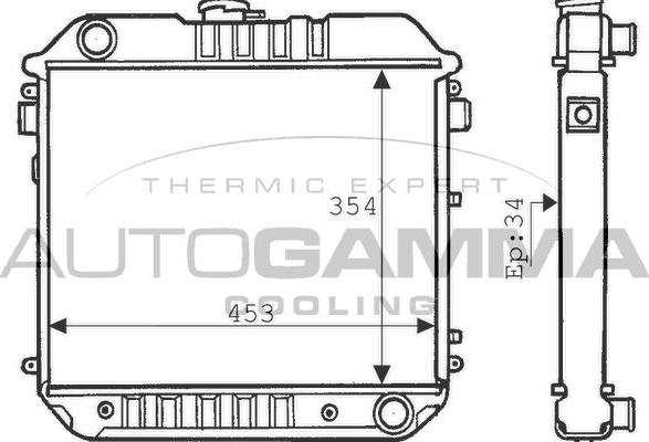 Autogamma 100658 - Radiator, engine cooling car-mod.net