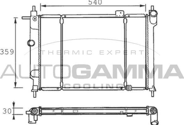 Autogamma 100668 - Radiator, engine cooling car-mod.net