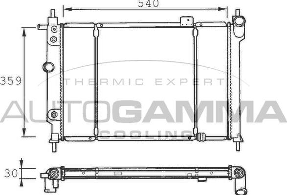 Autogamma 100667 - Radiator, engine cooling car-mod.net