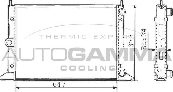 Autogamma 100360 - Radiator, engine cooling car-mod.net