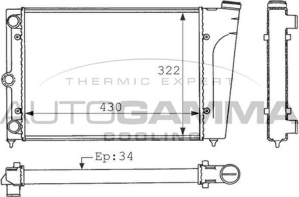 Autogamma 101040 - Radiator, engine cooling car-mod.net