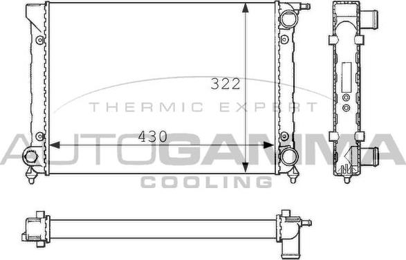 Autogamma 101051 - Radiator, engine cooling car-mod.net