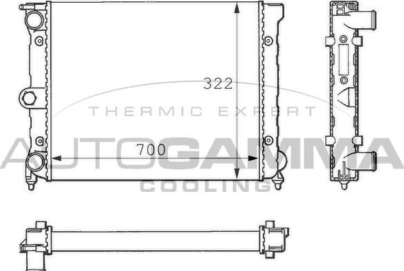 Autogamma 101066 - Radiator, engine cooling car-mod.net