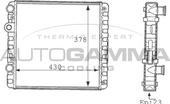 Autogamma 101080 - Radiator, engine cooling car-mod.net