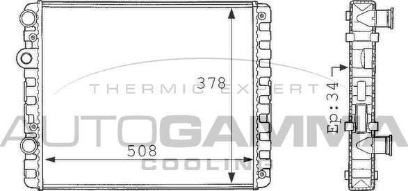 Autogamma 101082 - Radiator, engine cooling car-mod.net