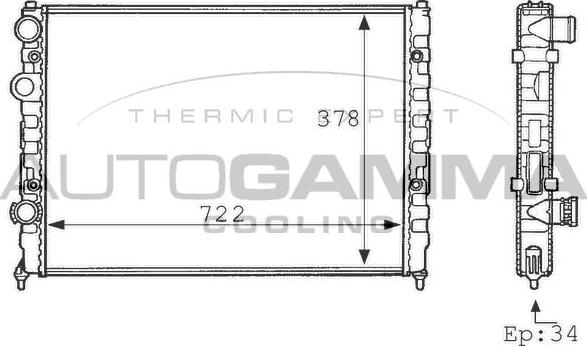 Autogamma 101078 - Radiator, engine cooling car-mod.net