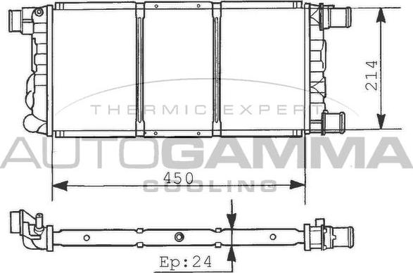 Autogamma 101297 - Radiator, engine cooling car-mod.net