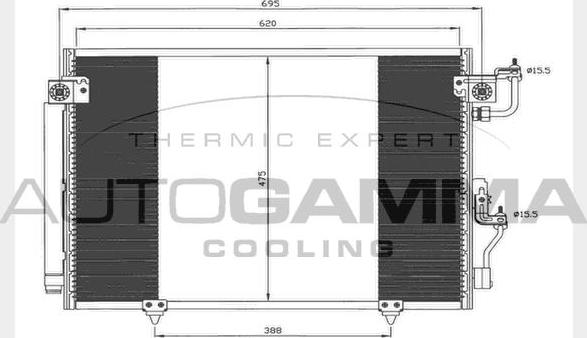 Autogamma 103487 - Condenser, air conditioning car-mod.net