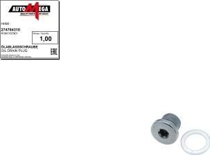 Automega 274764310 - Sealing Plug, oil sump car-mod.net