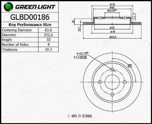 AutomotiveAdriado GLBD0186 - Brake Disc car-mod.net