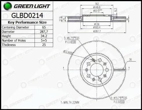 AutomotiveAdriado GLBD0214 - Brake Disc car-mod.net