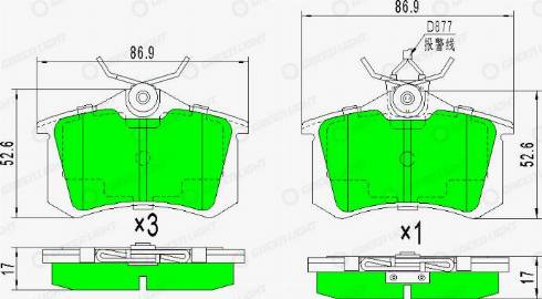 AutomotiveAdriado GLBP0119 - Brake Pad Set, disc brake car-mod.net