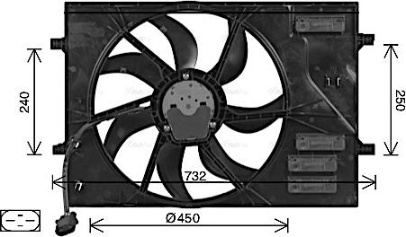 AVA AI7525 - Fan, radiator car-mod.net