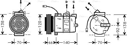 AVA AIAK150 - Compressor, air conditioning car-mod.net